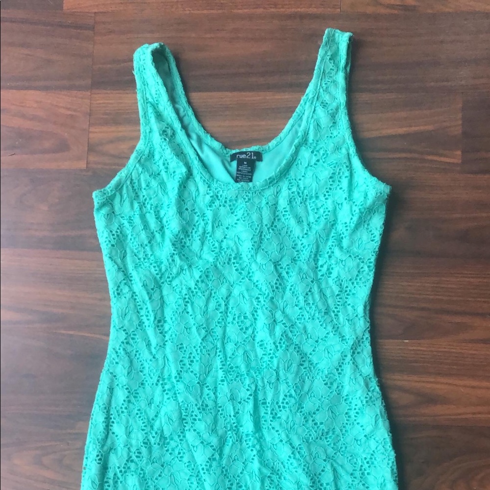 Tight fitting green dress